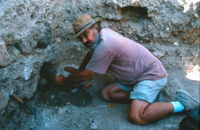 Dr. Downing at a dig.